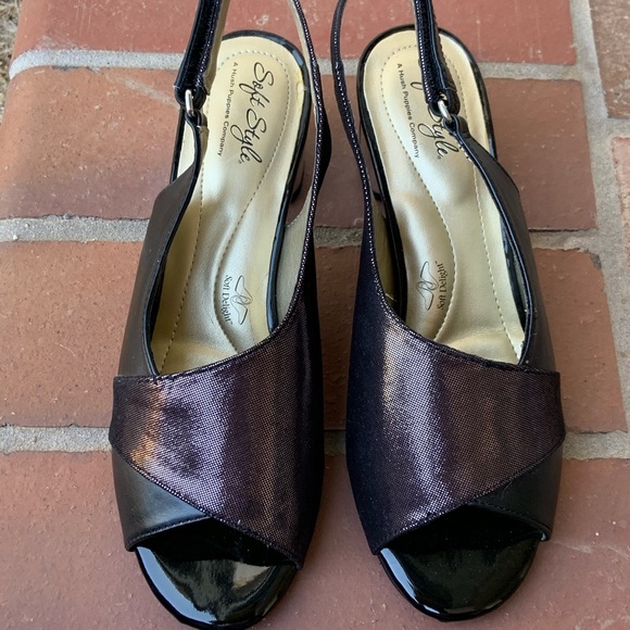Soft Styles by Hush Puppies Black Slingback Shoes - Picture 1 of 9